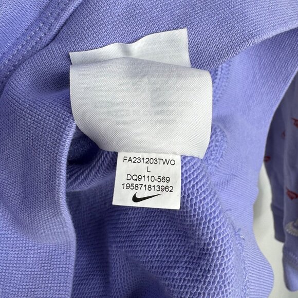 Nike Youth Size Large Purple‎ Hoodie With Red Logo Print & Front Kangaroo Pocket - Picture 11 of 11